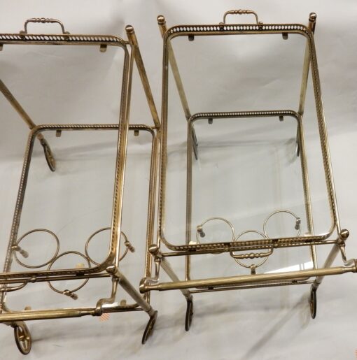 1950/70 Pair Of Rolling Bar In Brass Maison Bagués  in The Style of  L XVI - Image 4