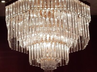 1970 'Chandelier Ceiling Lamp Murano Venini 1m20 Diameter