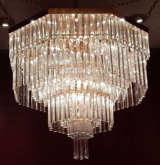 1970 'Chandelier Ceiling Lamp Murano Venini 1m20 Diameter