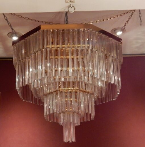1970 'Chandelier Ceiling Lamp Murano Venini 1m20 Diameter - Image 3