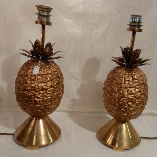1970' Paire de Lampes Ananas