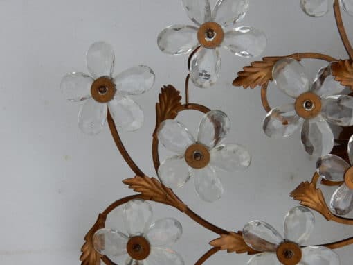 1970' Ceiling Light or Wall Lamp with Flowers and Leaves in the Style of Maison Bagués With Leaves - Image 7