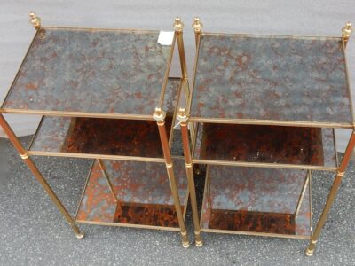 1950/70' Pair of Shelves has 3 Levels Maison Baguès With Olded Mirror (Hold)