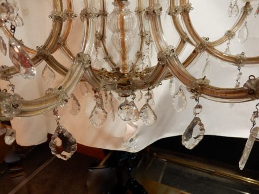1950' Lustre Cage En Cristal de Bohême 12 Lampes – Image 6