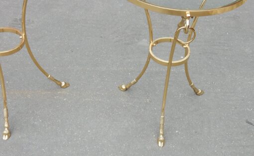 1970/80' Paire de Guéridons Bronze Doré Style Maison Charles Italie Diam 60 cm – Image 7