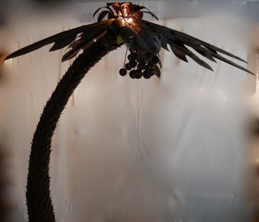 1970s Huge Lighting Palm Tree in Gilded and Polished Brass And Iron, Maison Jansen in Paris - Image 7