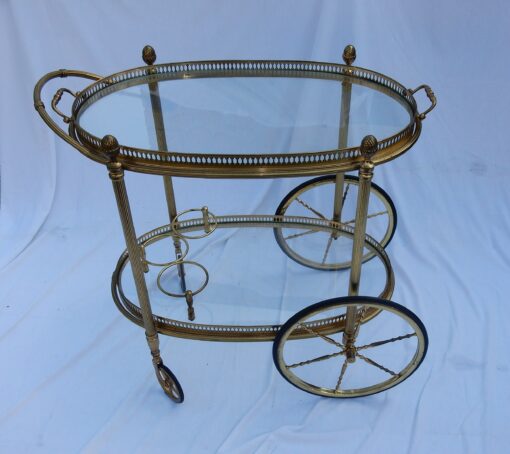1970 ' Rolling Bar in Bronze and Gold Brass Maison Bagués - Image 6