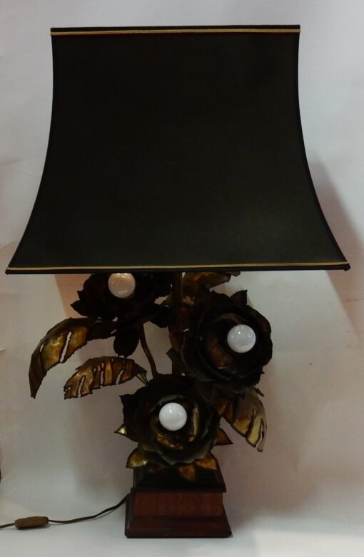 1970' Anemones Lamp in Metal Maison Jansen Style 3 Heads Baroque Style - Image 4
