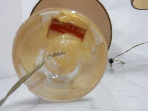 1950/70 Pair of Lamps in Murano Crystal With Gold Inside, Barovier & Toso Di Murano Signed - Image 5