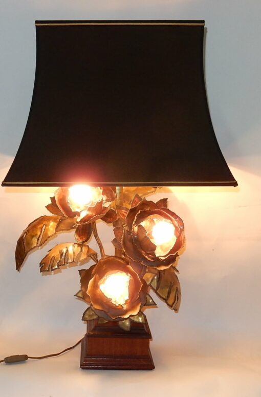 1970' Anemones Lamp in Metal Maison Jansen Style 3 Heads Baroque Style - Image 3