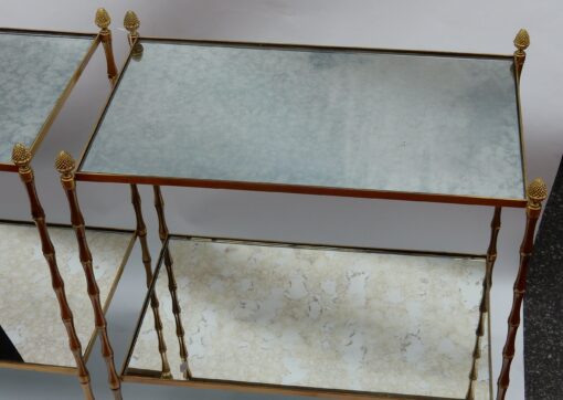 1950/70'  Pair of End of Sofa in the Style of Maison Baguès Model Bamboo 58 X 34  cm - Image 4
