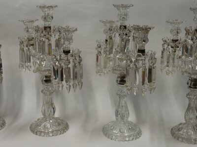 1950' Serie 4 Clandesticks  Baccarat  With 2 Arms Pearl Socks