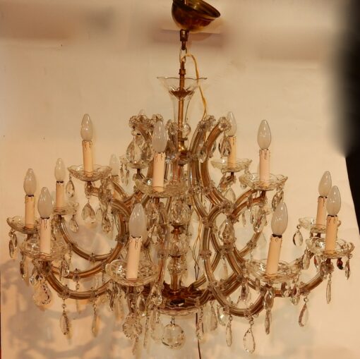 1950' Lustre Cage en Cristal de Bohême 10 Bras 15 Lampes – Image 8