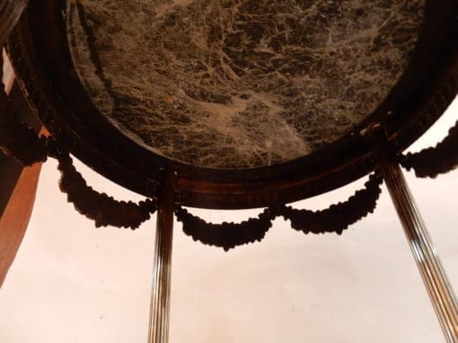 1900 'Pedestal Table In Silver Metal Green Marble Diameter 51 cm - Image 6