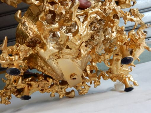 1970/80 ' Cuts Font By Claude Victor Boeltz Gilted Bronze With Amethyste And Rock Crystal - Image 8