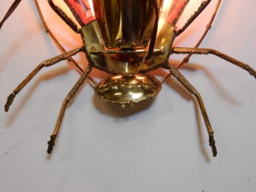 1970' Gilded Bronze Wall Lamp Cicada Style Duval Brasseur Enlightening - Image 8