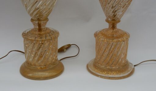 1950/70  Pair of Lamps in Murano Glass With Gold Inside - Image 3