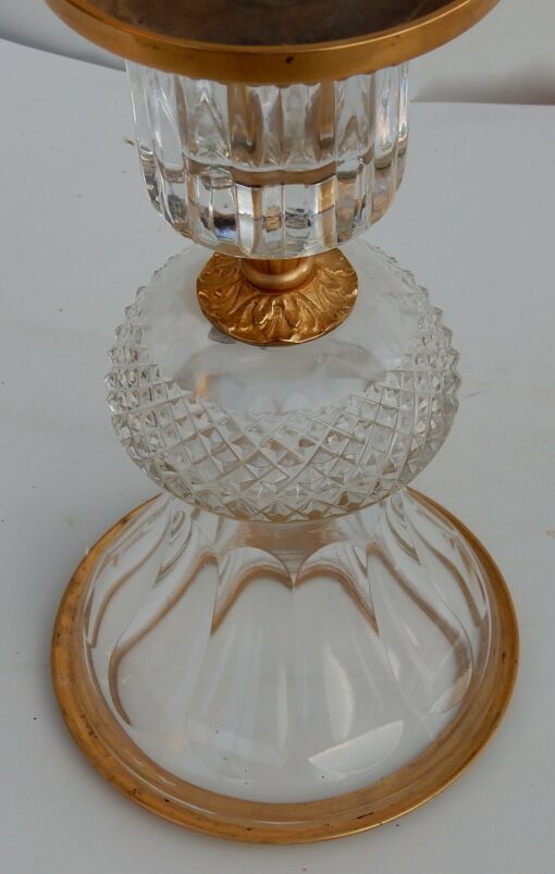 1970' Pair Of Cristal And Gilted Bronze Urns - Image 6
