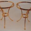 1970/80 Pedestal Pair in Gilt Bronze with Top in Glass Maison Charles Diam 65