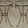 1970/80' Paire de Guéridons Ou Similaires Bronze Doré Et Argenté Style Maison Charles