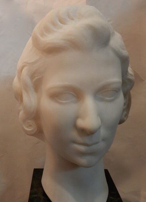 1930 'Art Deco Woman's head In Marble Signed By  M. Di Domenico - Image 7