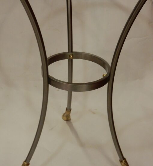 1970/80 Pedestal Pair Or Similar  in Gilt And Silvered Bronze with Top in Glass Maison Charles - Image 6