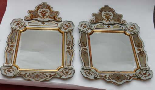 1950/70 Pair Of Mirrors With Decors Eglomised - Image 5
