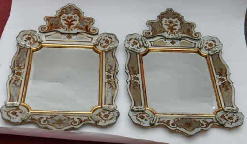 1950/70 Paire de Miroirs à Décors Églomisés – Image 5