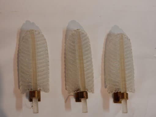 1970' 3 Wall Lamps Crystal of BAROVIER & TOSO of Murano 38 x 13 cm - Image 3