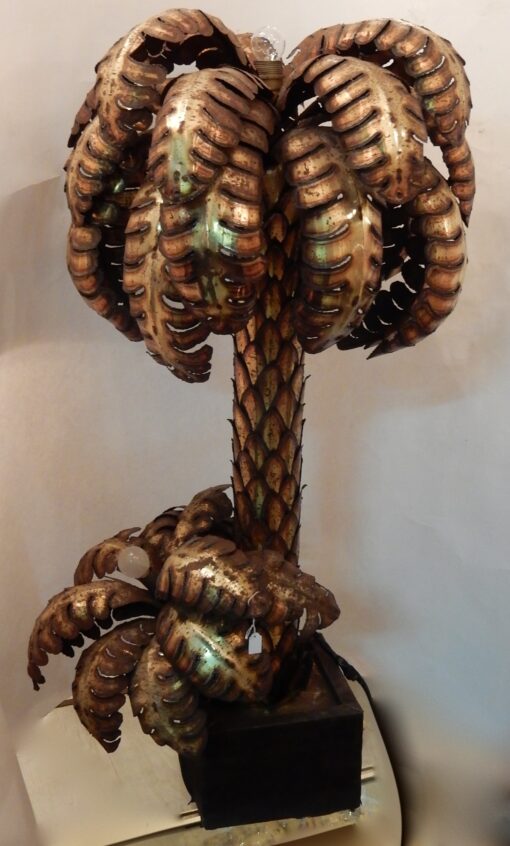 1970' Palm Tree Enlightening in Brass Style Maison Jansen - Image 6