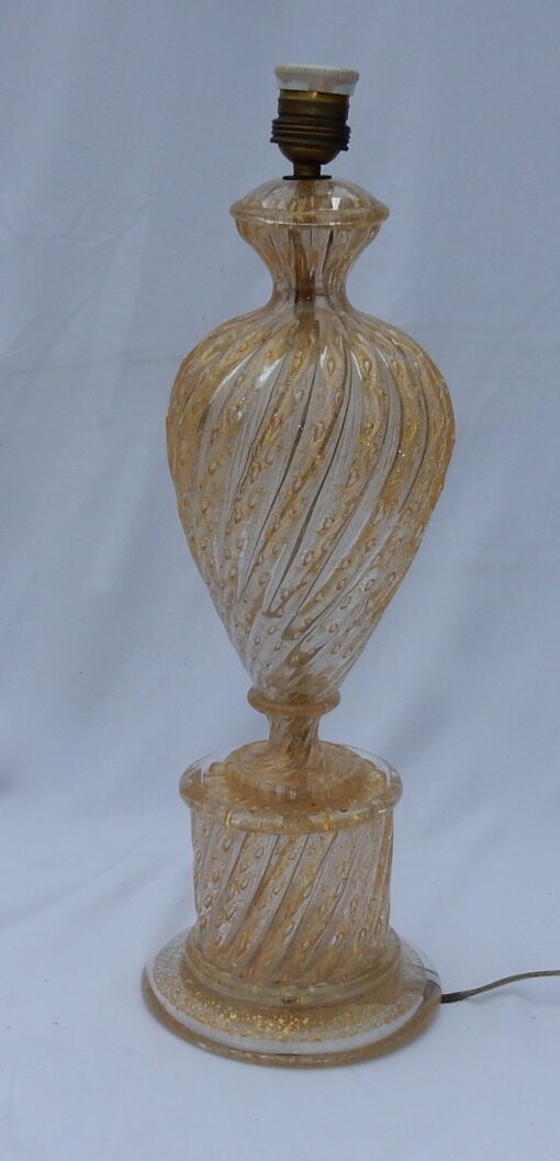 1950/70  Pair of Lamps in Murano Glass With Gold Inside - Image 4