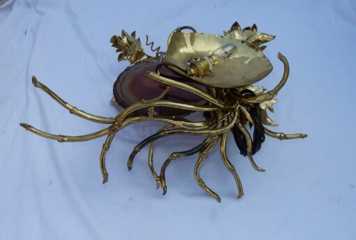 1970' Lamp With Bunch Of Grapes FERNANDEZ or DUVAL BRASSEUR For HONORE PARIS Or Isabelle Faure - Image 3