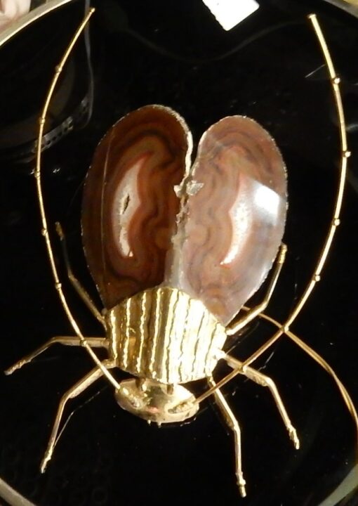 1970' Gilded Bronze Wall Lamp Cicada Style Duval Brasseur Enlightening - Image 2
