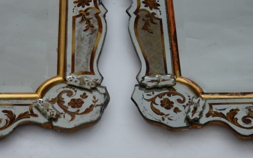 1950/70 Pair Of Mirrors With Decors Eglomised - Image 3