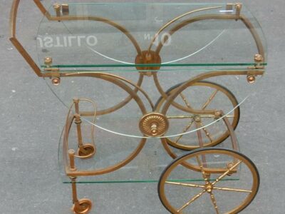 1950/70' Bronze Rolling Bar Maison Jansen
