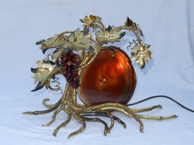 1970' Lamp With Bunch Of Grapes FERNANDEZ or DUVAL BRASSEUR For HONORE PARIS Or Isabelle Faure