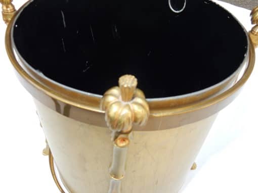 1970' Corbeille A Papier Montants Palmiers en Bronze Doré Style Maison Charles – Image 3