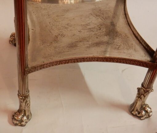 1900 'Pedestal Table In Silver Metal Green Marble Diameter 51 cm - Image 2