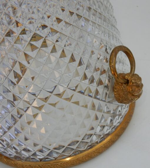 1950-70' Seau a Champagne Cristal et Bronze Doré Aux têtes de Lion – Image 5