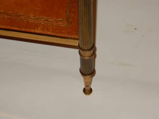 1950/70 Pair of Rectangular Ends of Sofa Maison Baguès Brass And  Trays With Gold Under Glasses With Olympic Flames (HOLD) - Image 4