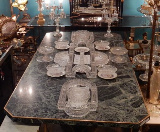 1900 'Centerpiece Table Molded Crystal Baccarat Model Bamboo 31 Pieces - Image 3
