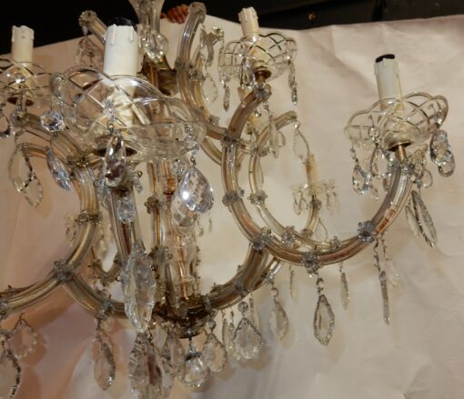 1950' Lustre Cage En Cristal de Bohême 12 Lampes – Image 2