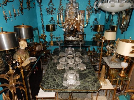 1900 'Centerpiece Table Molded Crystal Baccarat Model Bamboo 31 Pieces - Image 4