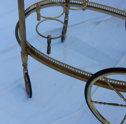 1970 ' Rolling Bar in Bronze and Gold Brass Maison Bagués - Image 8