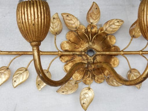 1970' Wall Lamp With Glass Leaves in the Style of Maison Bagués Or Banci - Image 7
