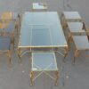 1950/70' Table Basse en Bronze Aux Cygnes et Ses 6 Bouts de canapés 145 x 94 cm – Image 3