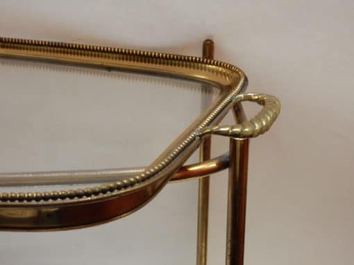 1970' Bar Roulant en Bronze et Laiton Doré Maison Baguès – Image 7