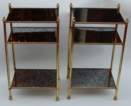 1950/70' Pair of Shelves has 3 Levels Maison Baguès With Olded Mirror (Hold) - Image 8