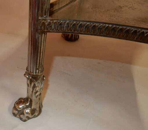 1900 'Pedestal Table In Silver Metal Green Marble Diameter 51 cm - Image 8