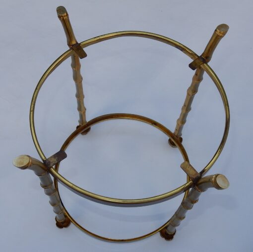 1970' Corbeille A Papier Montants Palmiers en Bronze Doré Style Maison Charles – Image 5